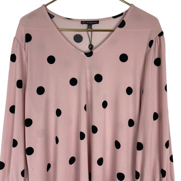 ⭐️2/$20 NWT Adrianna Papell Polka Dot Blouse - Picture 6 of 16